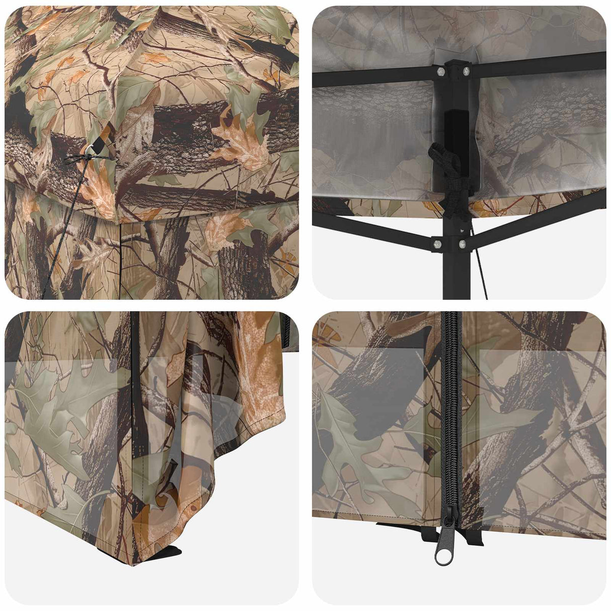 vidaXL Pop-up Gazebo met 4 Zijwanden 2 x 2 m Bos Camouflage