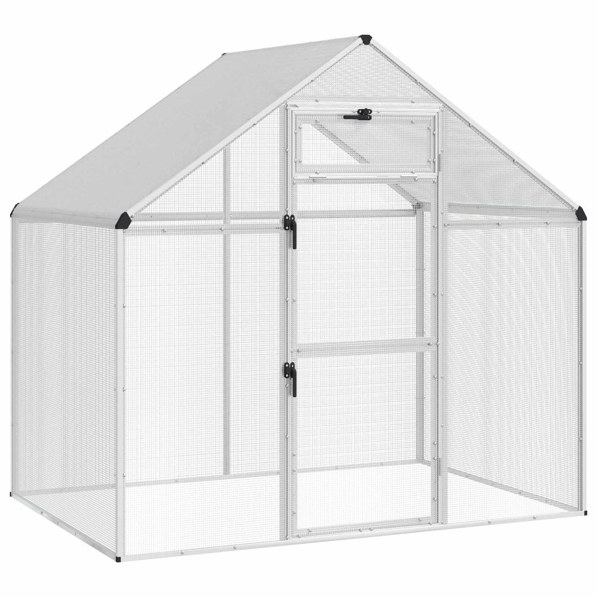 vidaXL Vogelkooi Zilverkleurig 181,5 x 110,5 x 173,5 cm