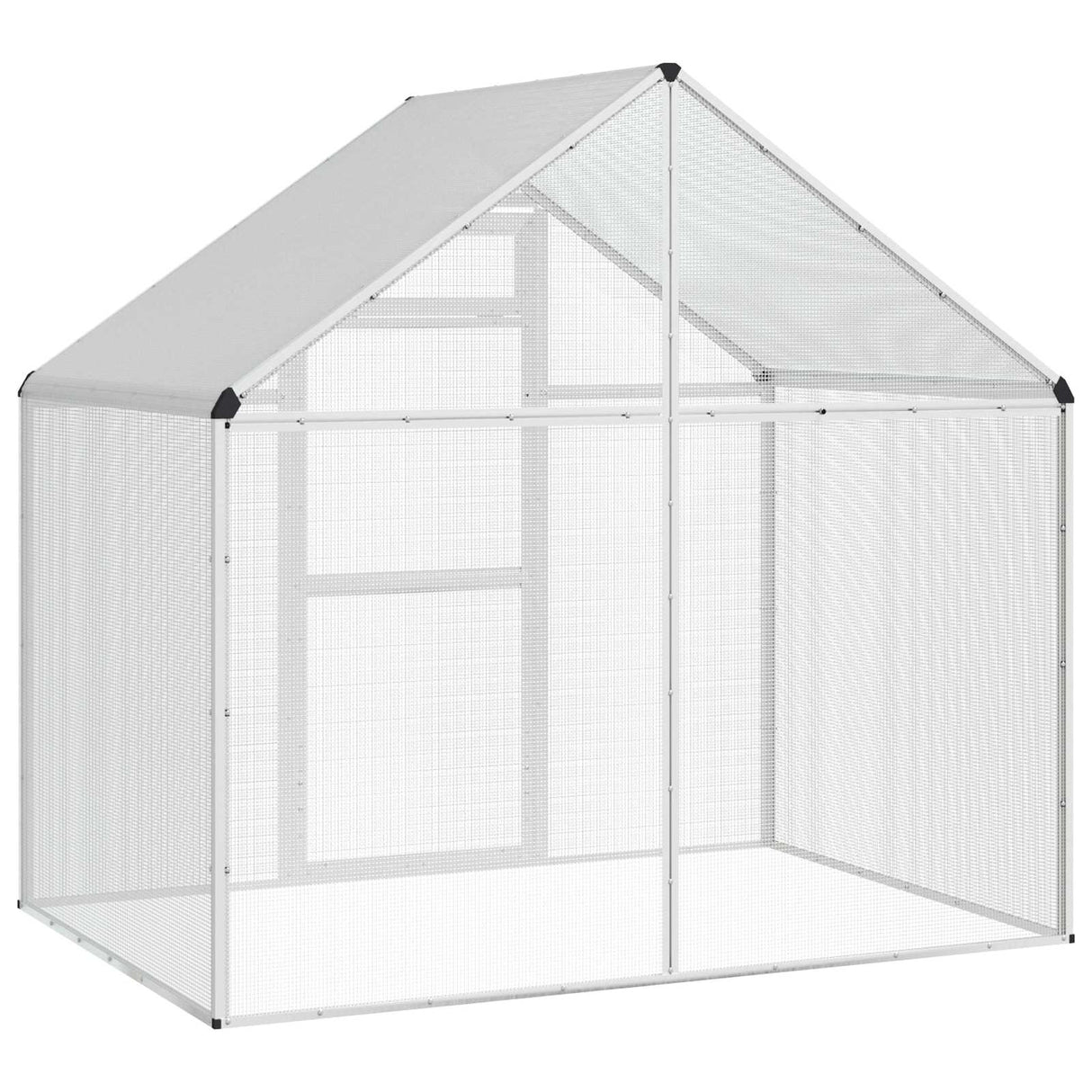 vidaXL Vogelkooi Zilverkleurig 181,5 x 110,5 x 173,5 cm