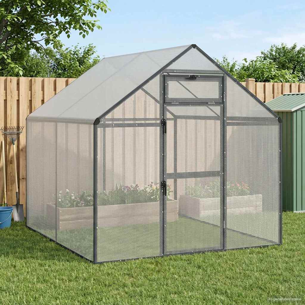 vidaXL Vogelkooi Zilverkleurig 181,5 x 110,5 x 173,5 cm