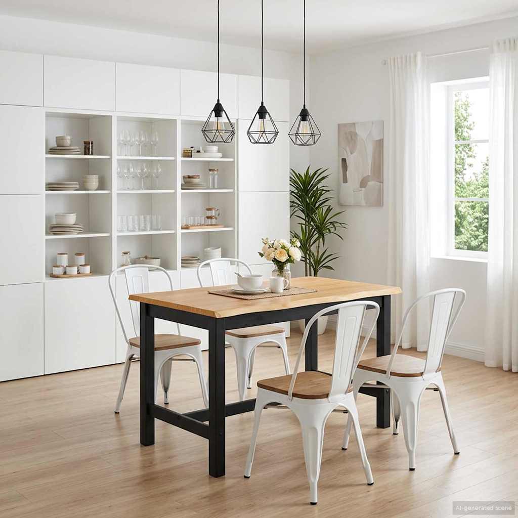 VidaXL Hoge Bartafel EKAI Zwart 112 x 70 x 91 cm Massief grenenhout
