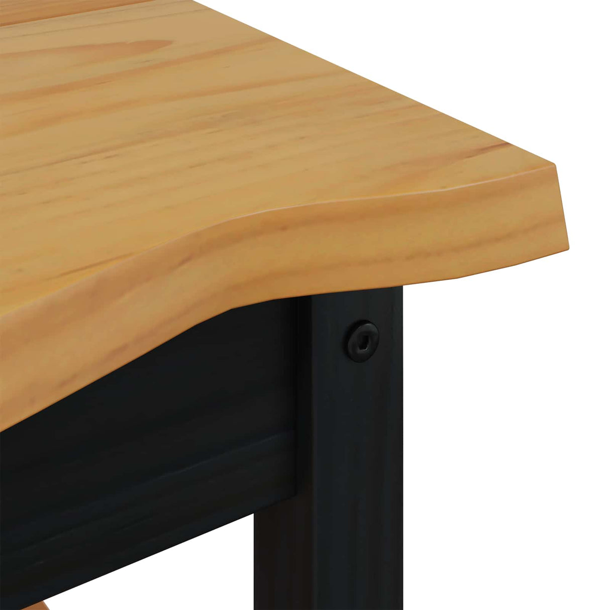 VidaXL Side Table EKAI Black 50 x 50 x 45.5 cm Solid Pine Wood