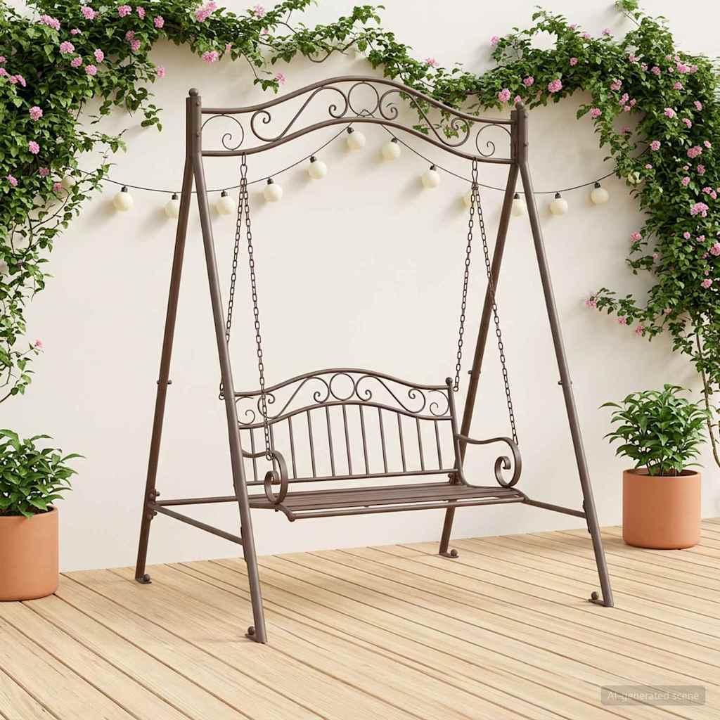 vidaXL Swing Frame Antiek wit 113 x 121,5 x 168 cm Staal