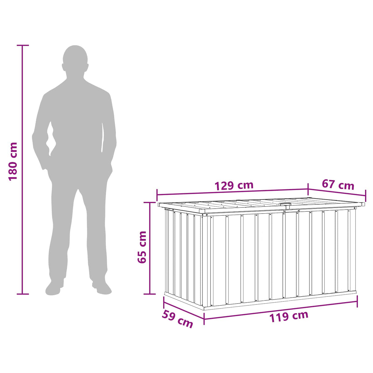vidaXL Tuinbox Groen 109x67x65 cm