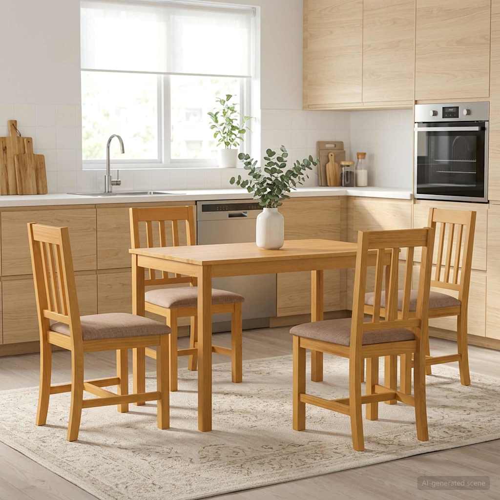 vidaXL Eettafel 75 x 75 x 75,5 cm Massief Eikenhout Naturel Vierkant