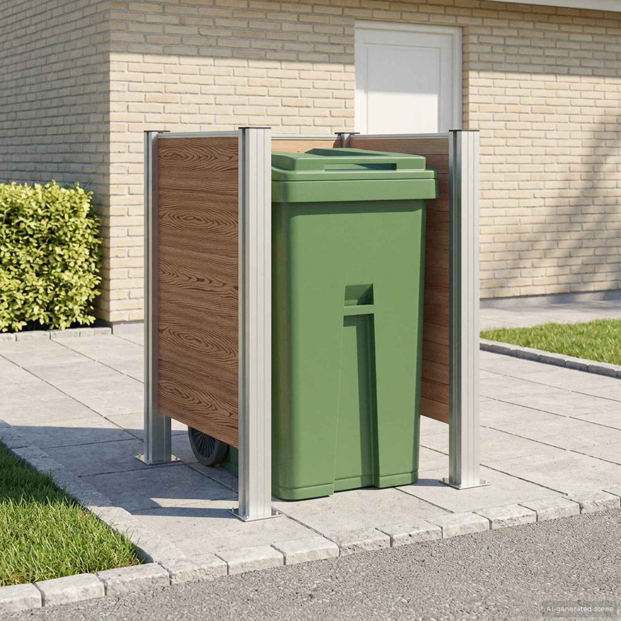vidaXL Bin Enclosure Brown 161 x 85 x 115 cm Aluminium and WPC