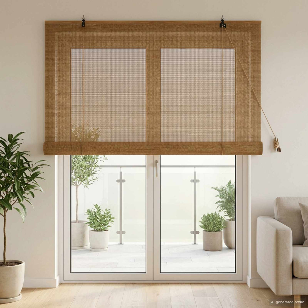 vidaXL Rolgordijn Bruin 40 x 160 cm Bamboe
