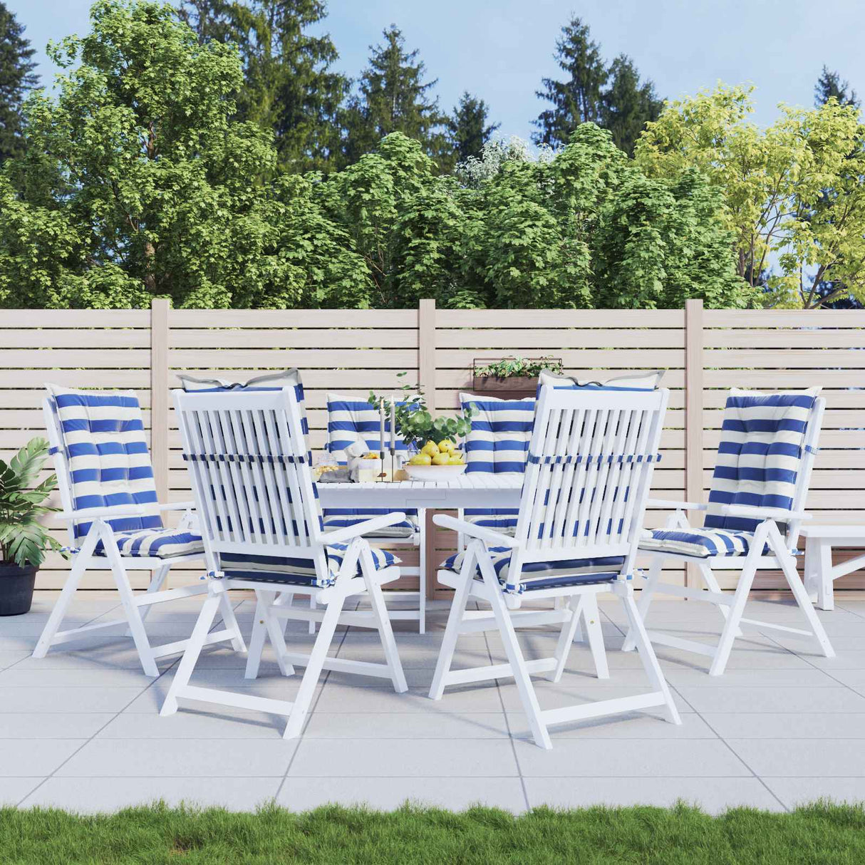 vidaXL Outdoor Cushion 2 pcs Blue and White 120 x 50 x 7 cm Fabric