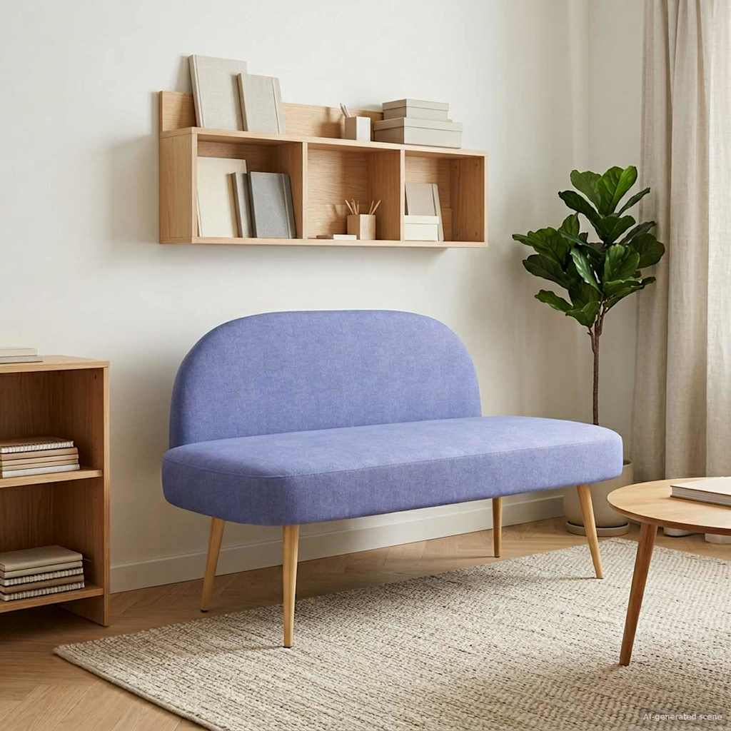 vidaXL Upholstered Bench with Backrest Light Grey 110 x 60 x 76 cm