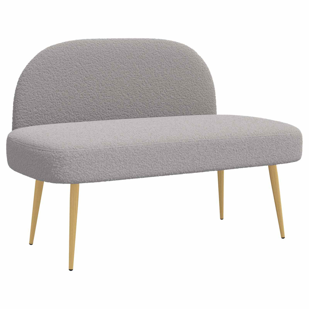 vidaXL Gevuld bankje met rugleuning Lichtgrijs 110 x 60 x 76 cm Bouclé