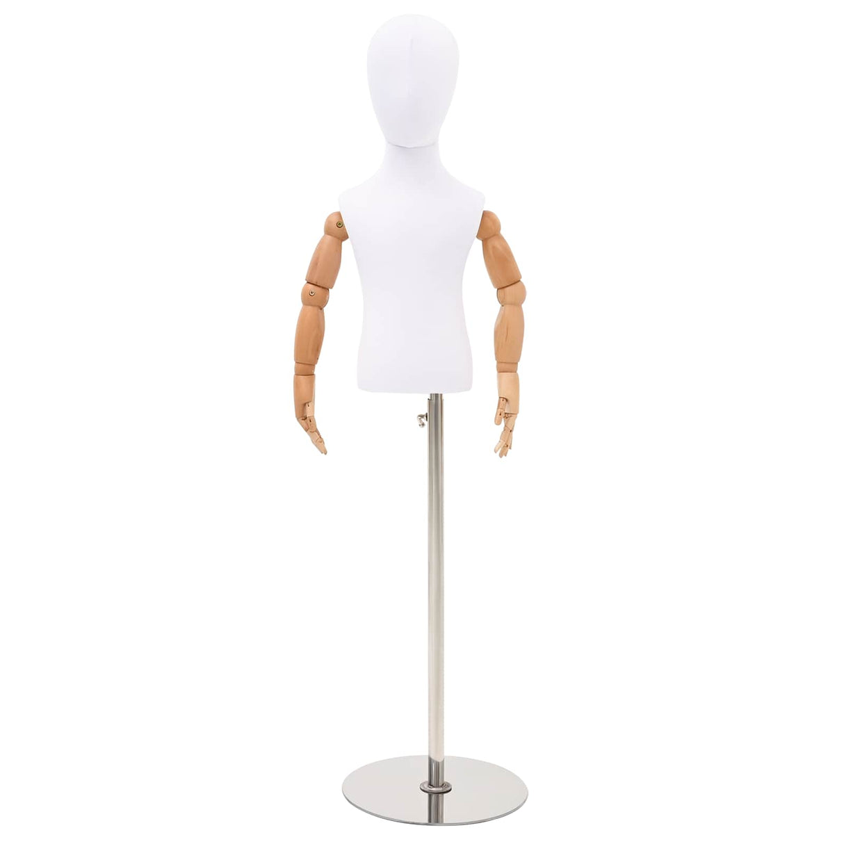 vidaXL Adjustable 120-150 cm Mannequin with Base Unisex PP White