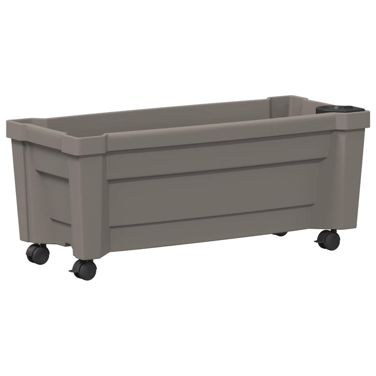 vidaXL Calypso planter met wielen Wit 79 x 35 x 33 cm PP