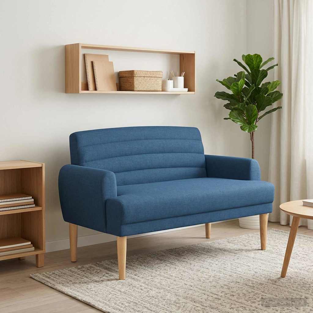 vidaXL Lovingseat met knoopge tuft Lichtgrijs 116 x 67 x 80 cm Stof