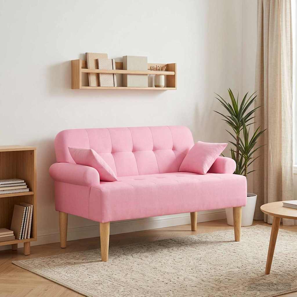 vidaXL Lovingseat met knoopge tuft Zwart 120 x 65 x 79 cm Stof