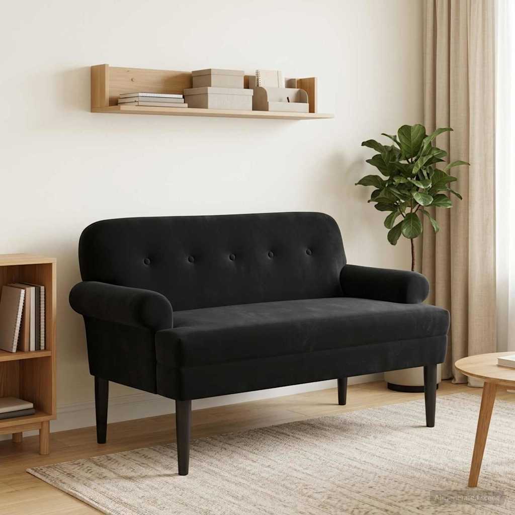vidaXL Lovingseat met knoopge tuft Lichtgrijs 120 x 66 x 78 cm fluweel