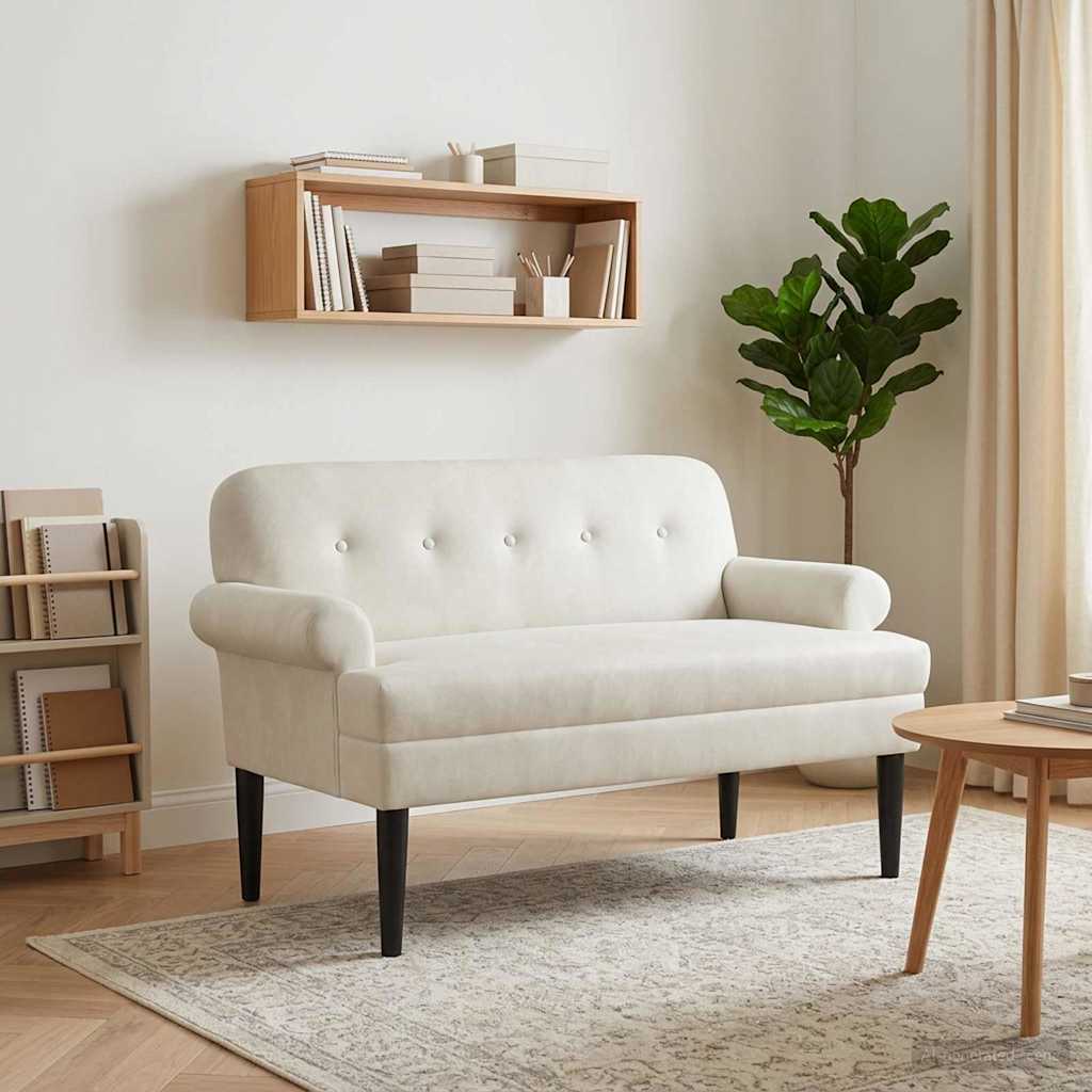 vidaXL Lovingseat met knoopge tuft Lichtgrijs 120 x 66 x 78 cm fluweel