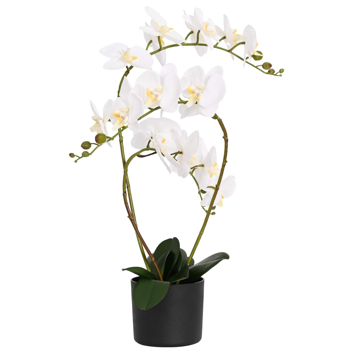 vidaXL Kunst Orchidee Plant met Pot Wit 45 x 15 x 65 cm