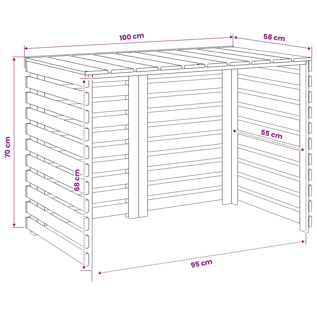 vidaXL Air Conditioner Hoes 90 x 58 x 60 cm Geïmpregneerd grenenhout