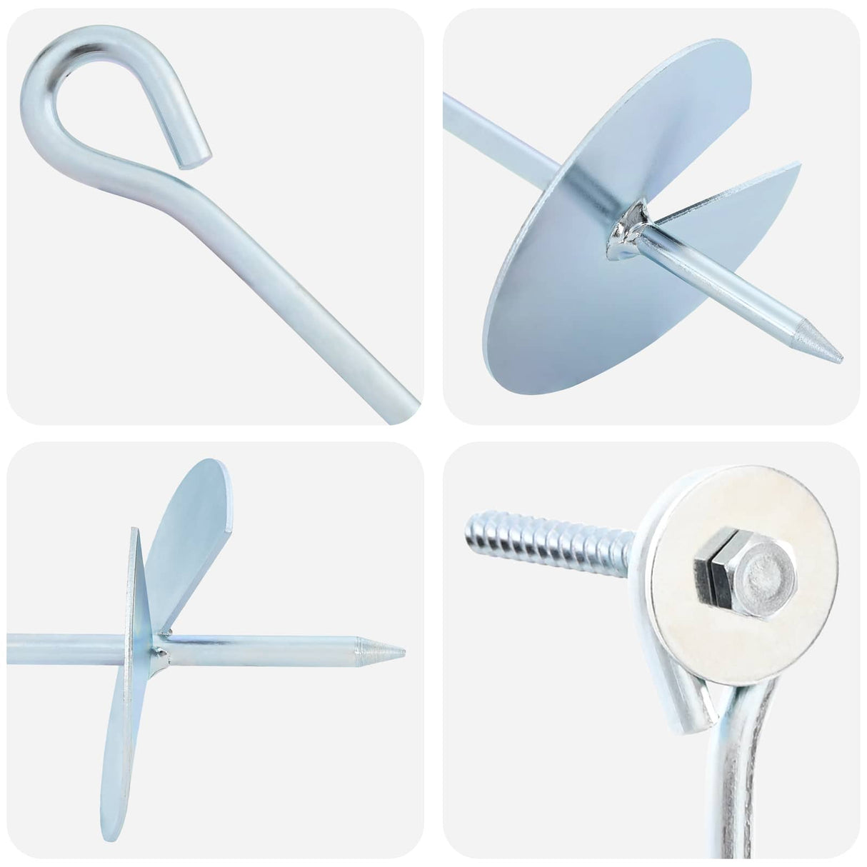 vidaXL Aardanker 4 pcs Zilverkleurig Ø10 x 60 cm Gegalvaniseerd Metaal