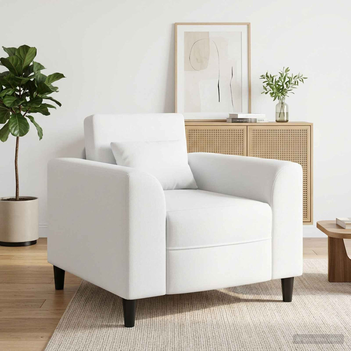 vidaXL Fauteuil Lichtgrijs Stof
