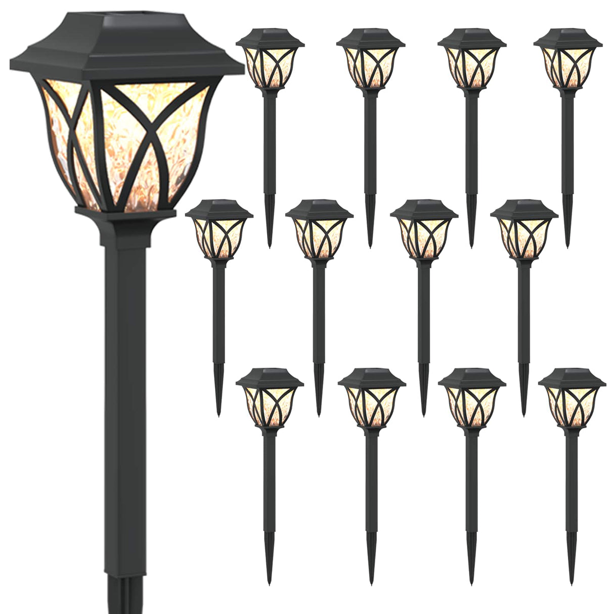 vidaXL Buitenzonne-lampen met grondpen 6 pcs Warmwit 42 cm PP