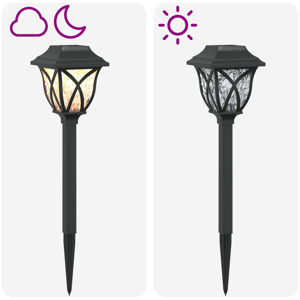 vidaXL Buitenzonne-lampen met grondpen 6 pcs Warmwit 42 cm PP