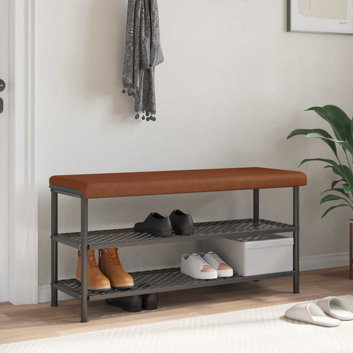 vidaXL Bankkussen Kunstleer Grijs Diepte 35 cm