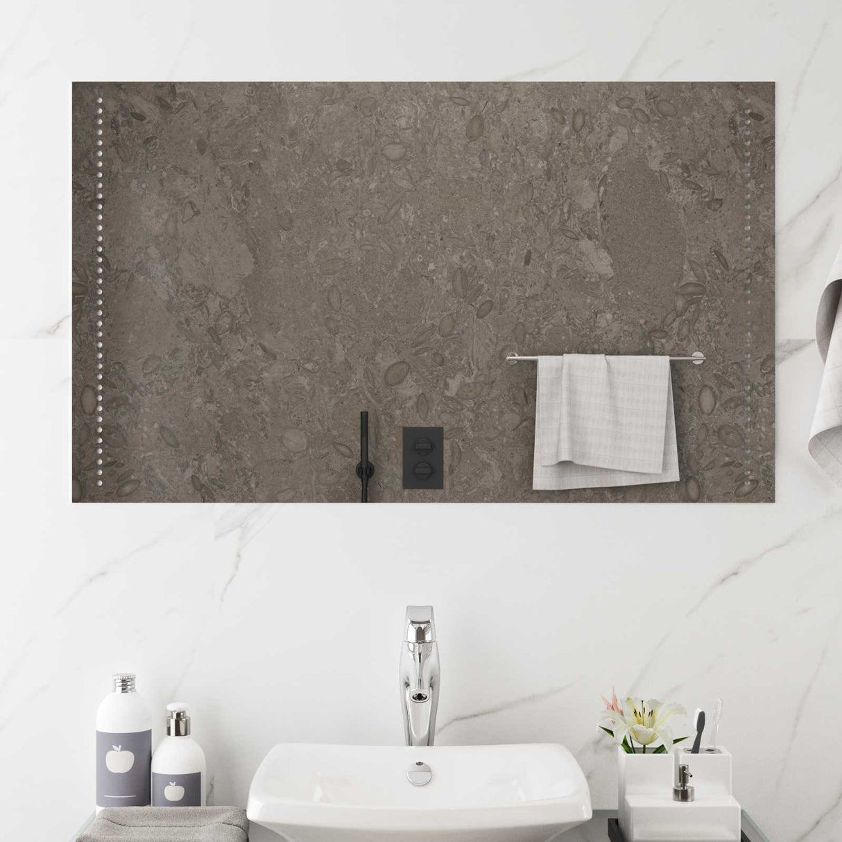 vidaXL LED Bathroom Mirror Transparent 60 x 30 cm Tempered Glass