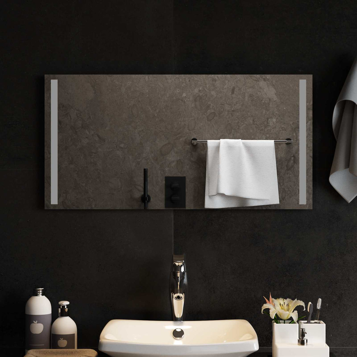 vidaXL LED Badkamerspiegel Transparant 50 x 30 cm gehard glas