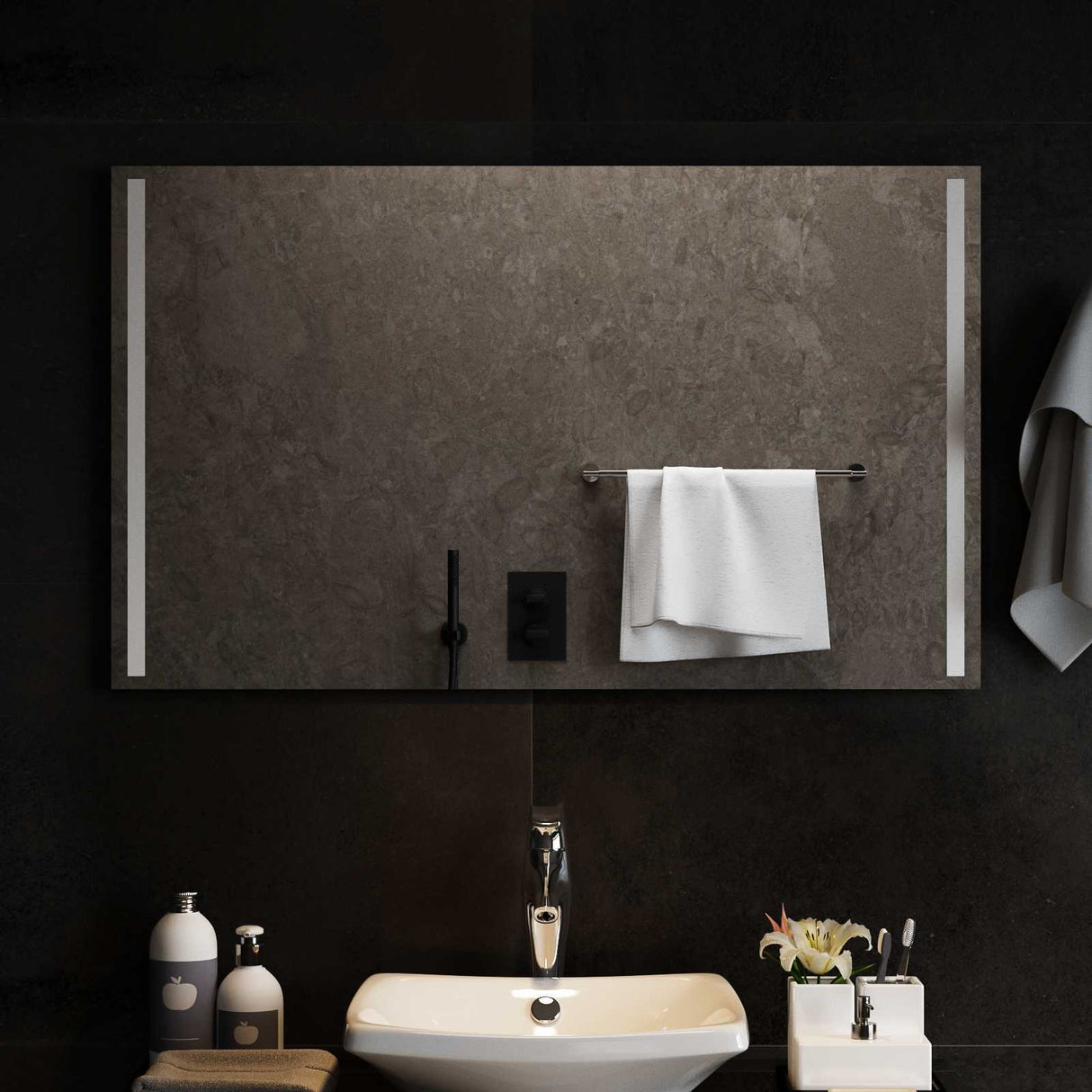 vidaXL LED Badkamerspiegel Transparant 50 x 30 cm gehard glas