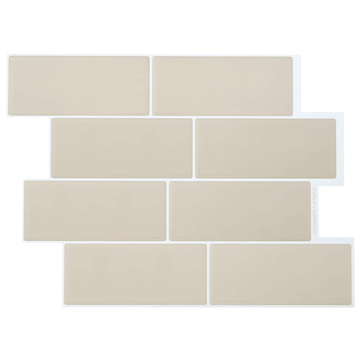 vidaXL Subway tegel 10 pcs Wit Grijs 29 x 21 cm Polyurethaan en PET