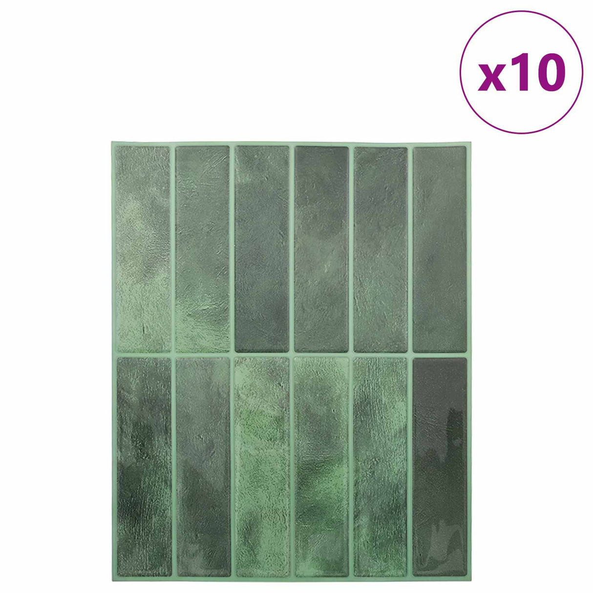 vidaXL Rechthoekige Tegel 10 pcs Donkergroen 29 x 23 x 0,08 cm