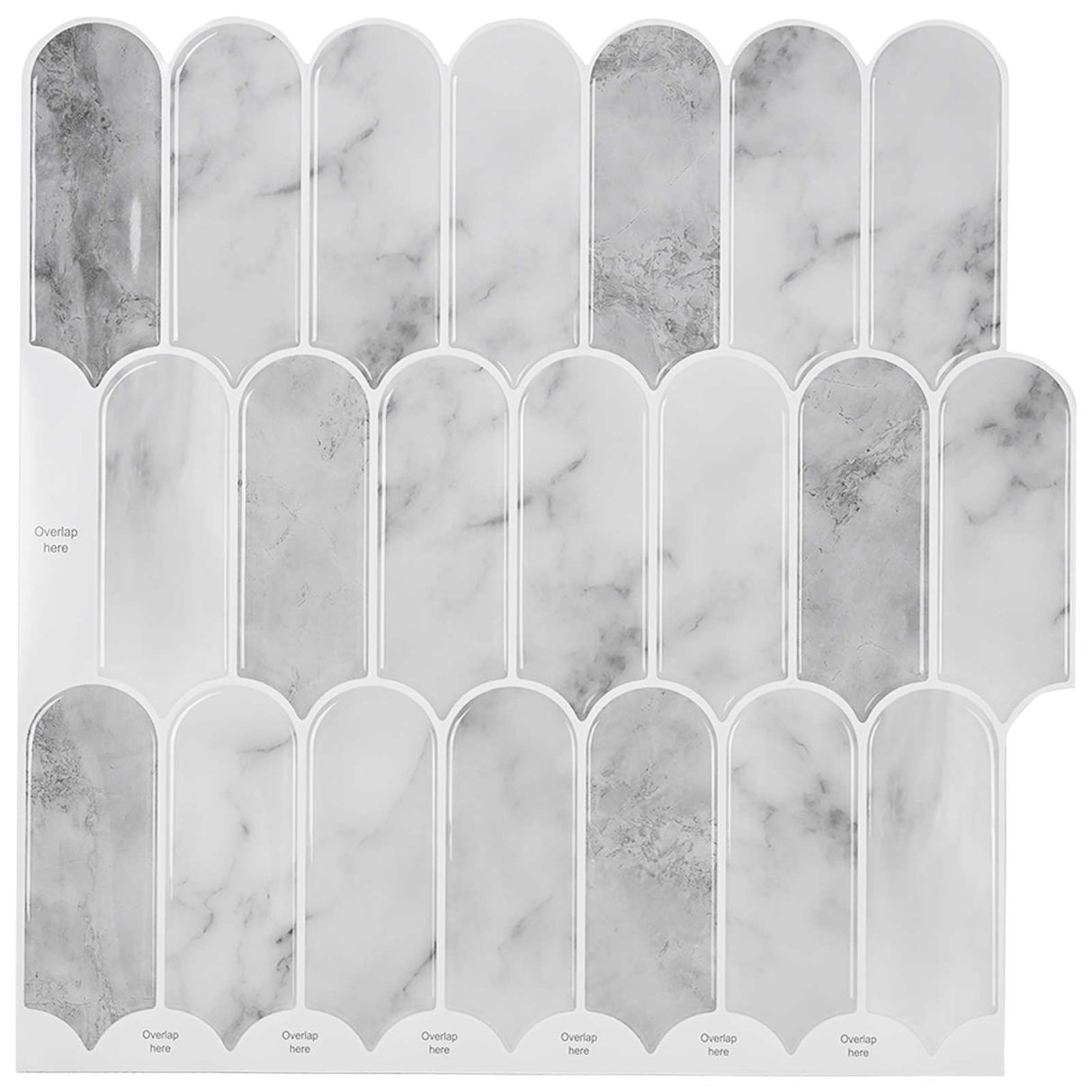 vidaXL Veer Tegel 10 pcs Grijs Marmer 30 x 30 cm Polyurethaan en PET