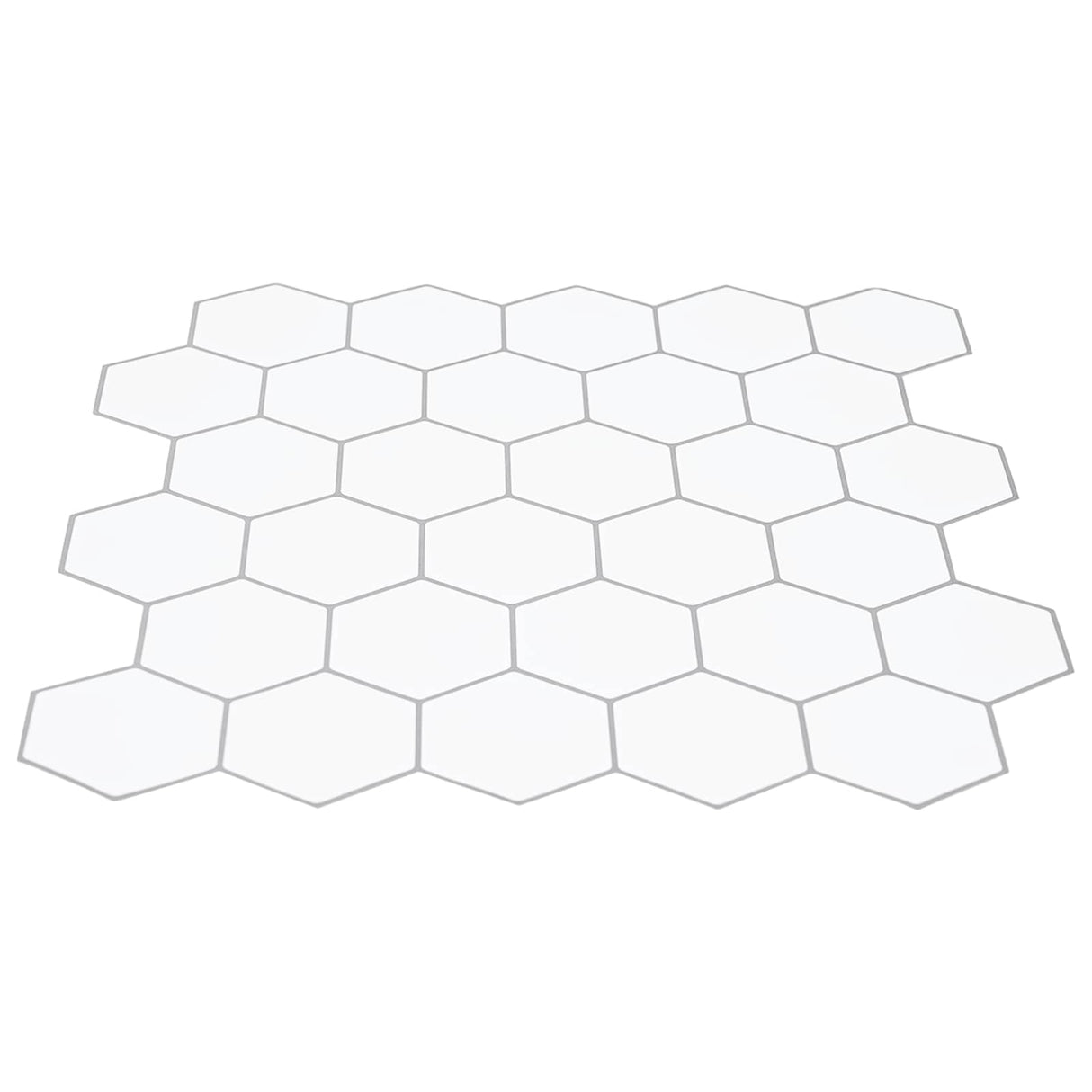 vidaXL Hexagon Tegel 10 pcs Wit Grijs 30 x 30 cm Polyurethaan en PET