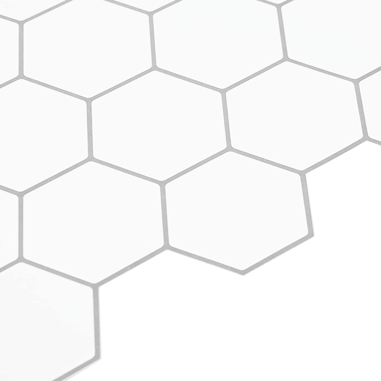 vidaXL Hexagon Tegel 10 pcs Wit Grijs 30 x 30 cm Polyurethaan en PET