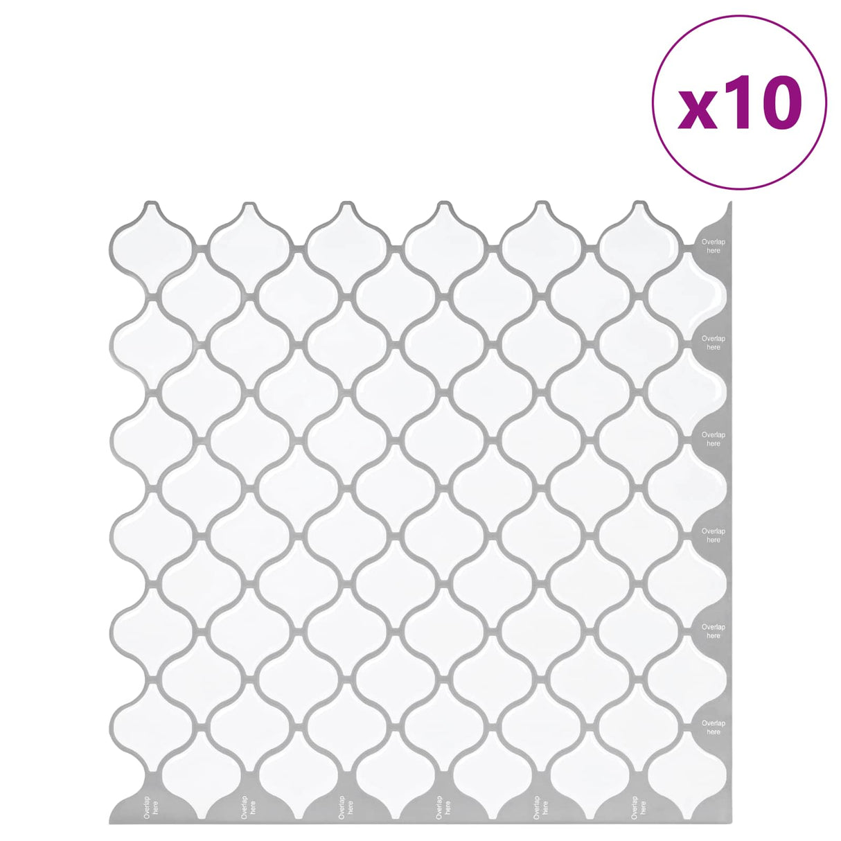 vidaXL Lanturn Tegel 10 pcs Wit 27 x 27 cm Polyurethaan en PET