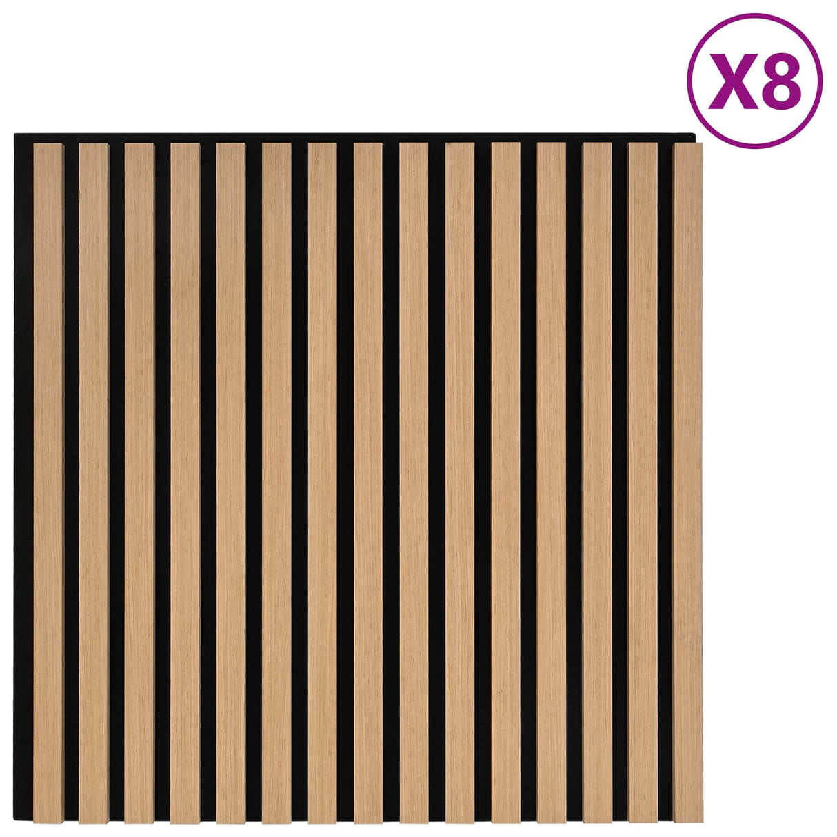 vidaXL Wandpanelen 8 pcs Naturel 60,5 x 60 cm