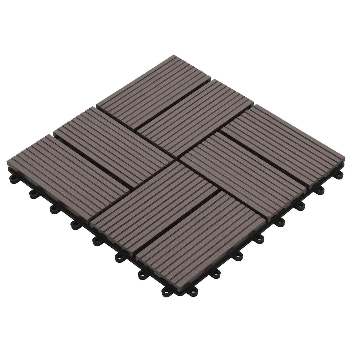 vidaXL Decking Tiles 11 pcs Brown 30 x 30 cm WPC