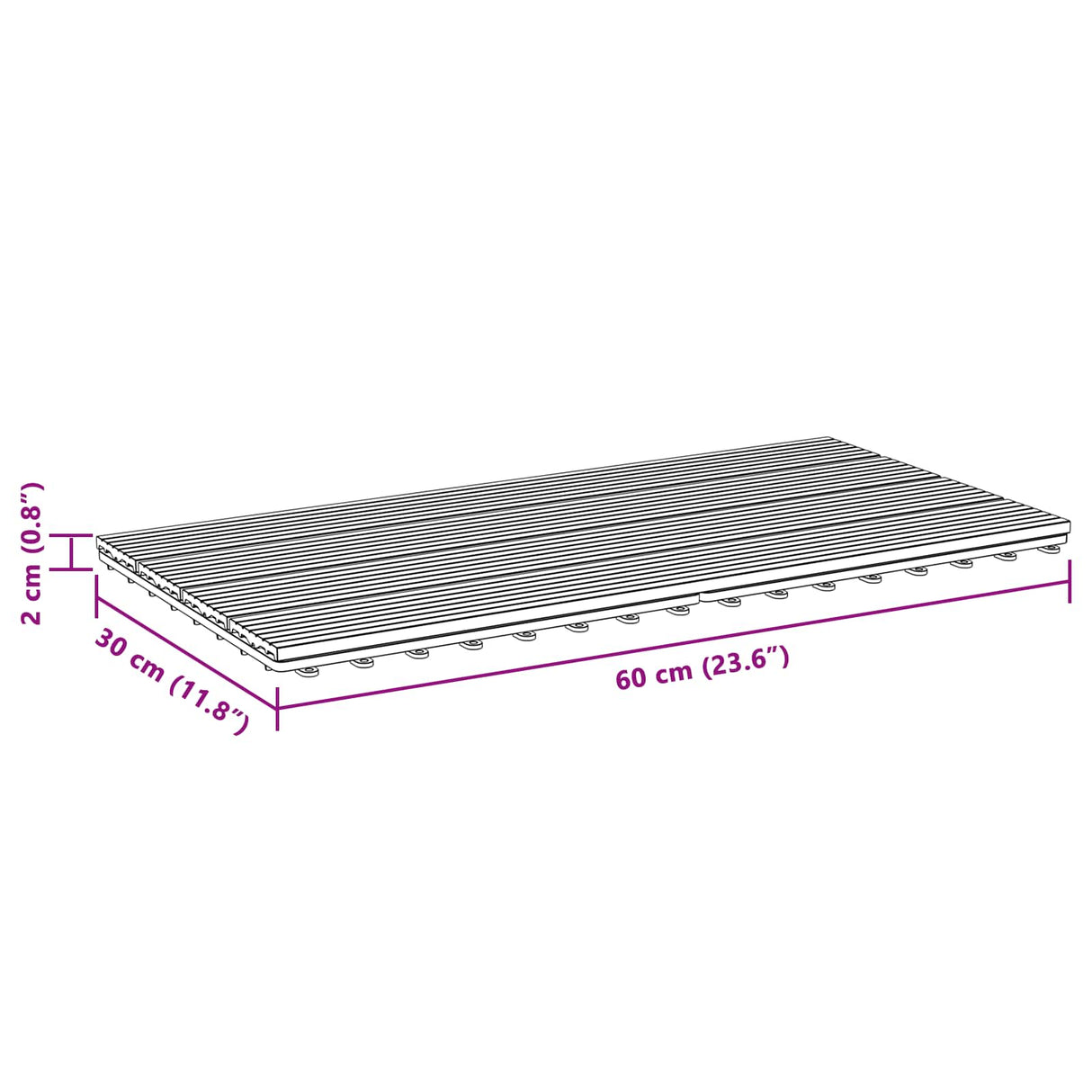 vidaXL Terras Tegel 6 pcs Bruin 60 x 30 cm WPC