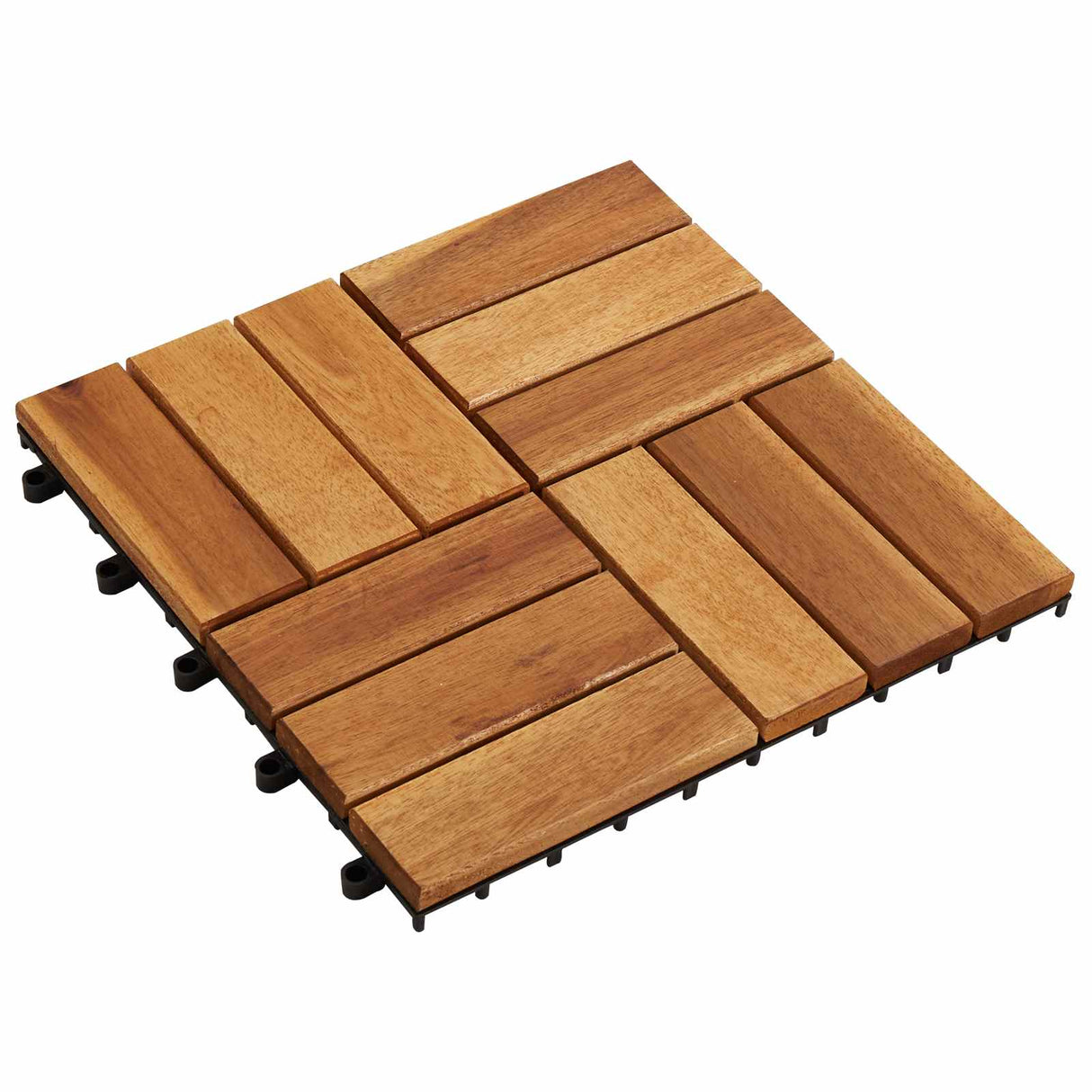 vidaXL Terras Tegel 10 pcs Bruin 30 x 30 cm Acaciahout