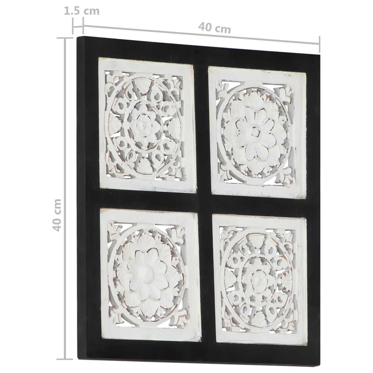 vidaXL Art Decoration Black and White 40 x 40 x 1.5 cm