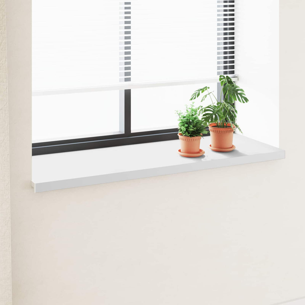 vidaXL Raamdorpel Wit 60 x 10 x 4,5 cm PVC