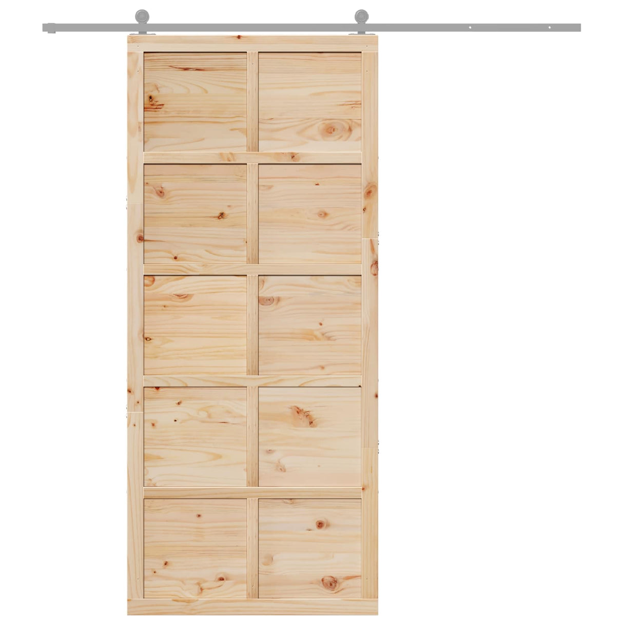 vidaXL Schuifdeur Naturel 100 x 2,5 x 208 cm Massief grenenhout
