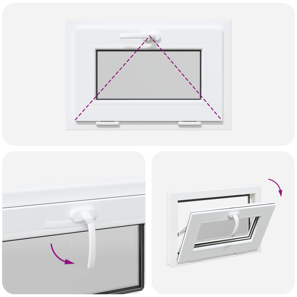 vidaXL Basement Window RISOR 60 x 40 cm PVC and Glass White