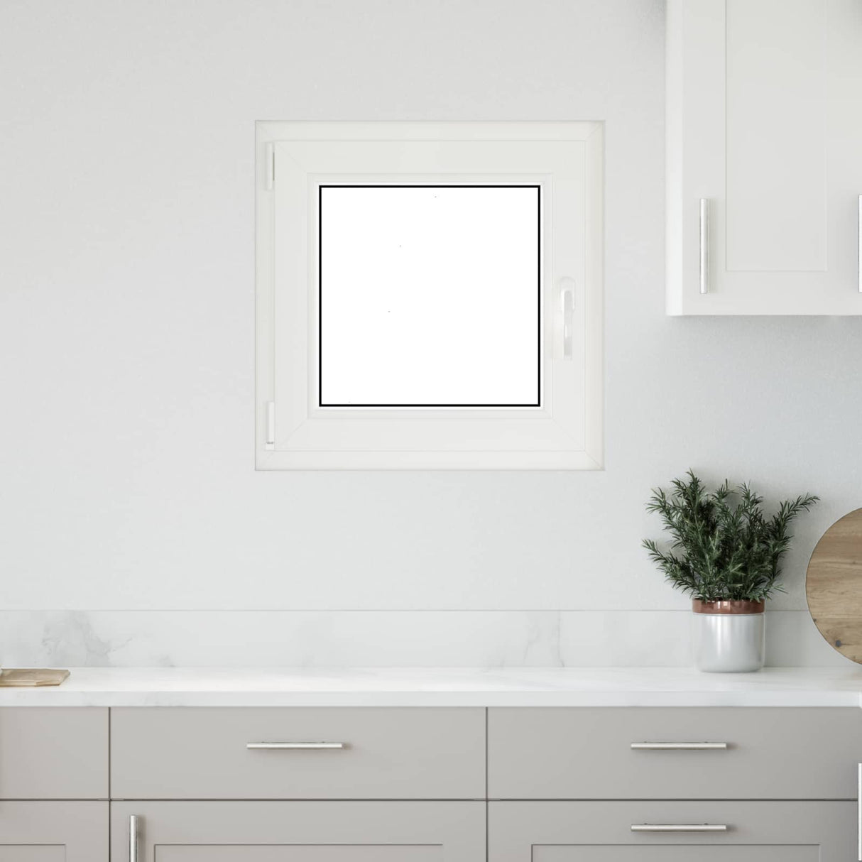 Cellar Window RISOR White 50 x 50 cm PVC and Glass