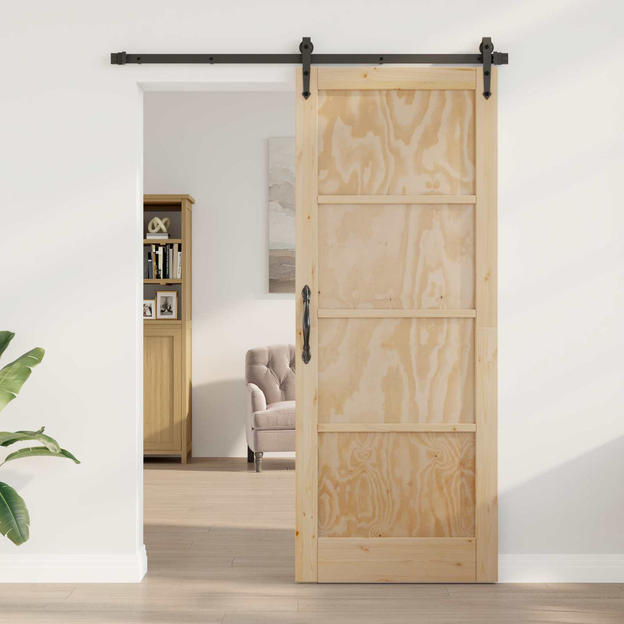 vidaXL Interior Door Natural 61 x 198.5 cm Plywood