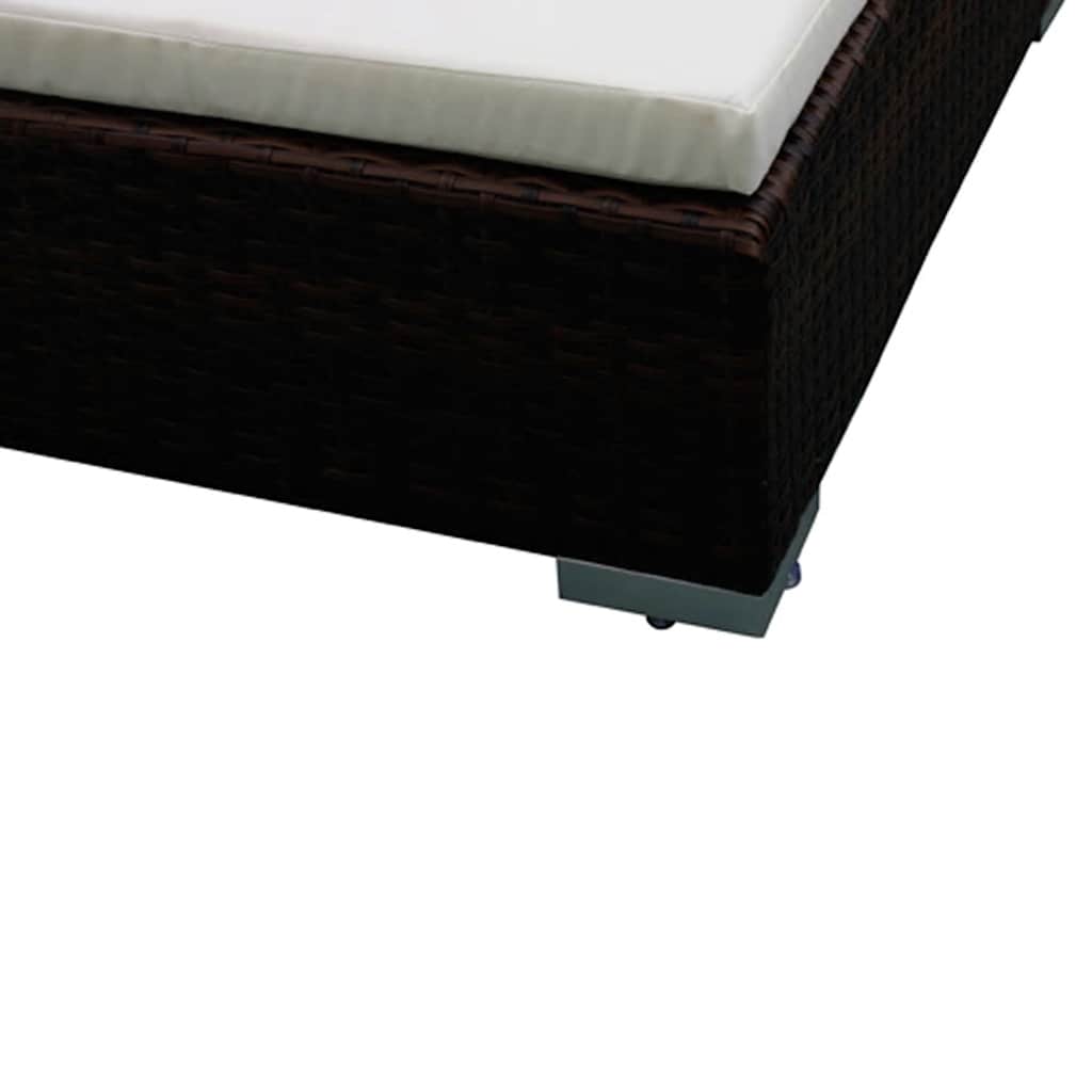 vidaXL 6-delige Loungeset met kussens poly rattan bruin