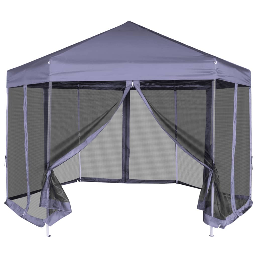 vidaXL Partytent met wanden zeshoekig 3,6x3,1 m taupe 220 g/m²