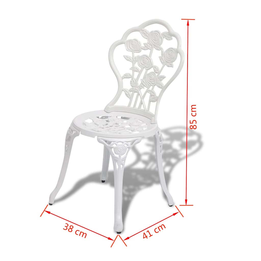 vidaXL 3-delige Bistroset gietaluminium zwart