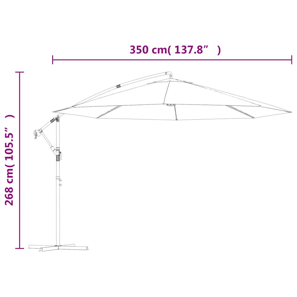 vidaXL Cantilever Parasol 3.5 m Green